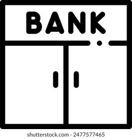 bank icon. Thin Linear Style Design Isolated On White Background