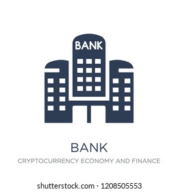 Bank icon. Trendy flat vector Bank icon on white background from Cryptocurrency economy and finance collection, vector illustration can be use for web and mobile, eps10