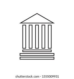 bank icon, university building symbol