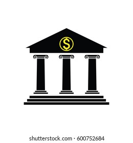Bank icon vector ,  button Bank building sign