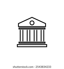 bank icon vector design outline style
