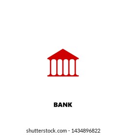 bank icon. bank vector design. sign design. red color