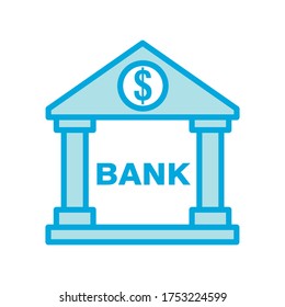 Plantilla de diseño de vectores de iconos de banco