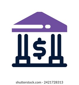 bank icon. vector dual tone icon for your website, mobile, presentation, and logo design.