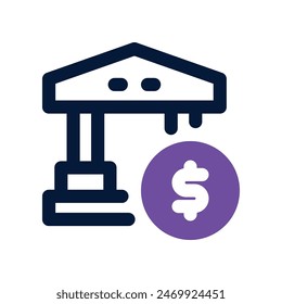 bank icon. vector dual tone icon for your website, mobile, presentation, and logo design.