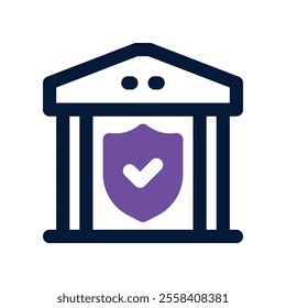 bank icon. vector dual tone icon for your website, mobile, presentation, and logo design.