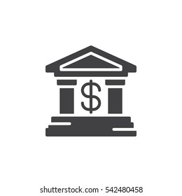Bank icon vector, filled flat sign, solid pictogram isolated on white. Symbol, logo illustration