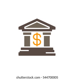 Bank icon vector, filled flat sign, solid colorful pictogram isolated on white. Symbol, logo illustration