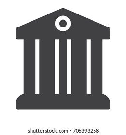 Bank icon vector, filled flat sign, solid pictogram isolated on white. Symbol, logo illustration. Pixel perfect graphics