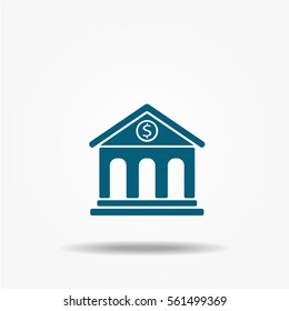 Bank icon. Vector finance illustration.