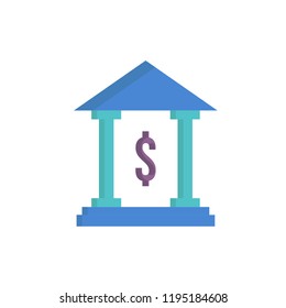bank icon vector flat style