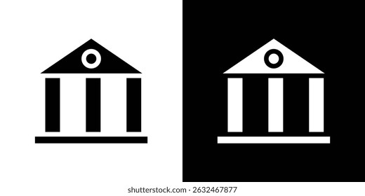 Bank icon Vector in flat style. Collection silhouettes