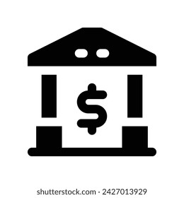 bank icon. vector glyph icon for your website, mobile, presentation, and logo design.