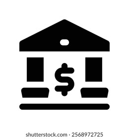 bank icon. vector glyph icon for your website, mobile, presentation, and logo design.