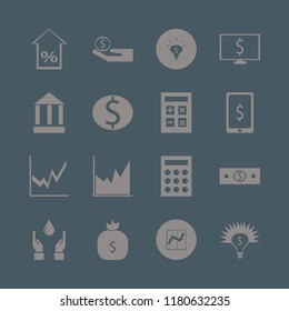 bank icon. bank vector icons set money ideas, hands drop, dollar symbol computer and percent up