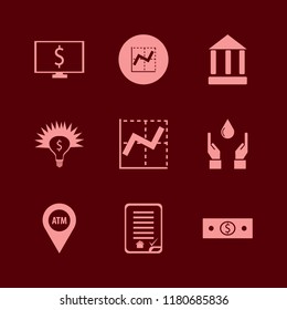 bank icon. bank vector icons set dollar symbol computer, graph, atm location and bank