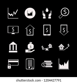 bank icon. bank vector icons set credit card lock, money bag hand, hands drop and dollar