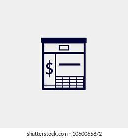 bank icon vector illustration. banking icon. bank icon look like calculator