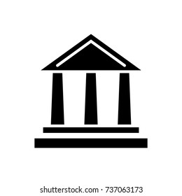 bank icon, vector illustration, black sign on isolated background