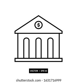 bank icon vector, illustration logo template for many purpose. Isolated on white background.