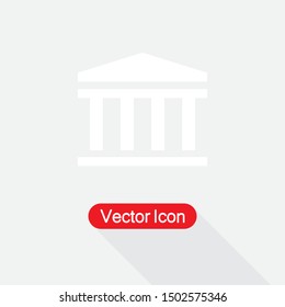 Bank Icon Vector Illustration On Light Gray Bckground Eps10