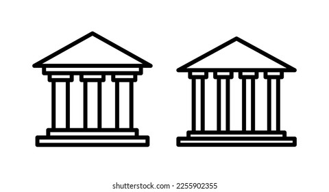 Bank icon vector illustration. Bank sign and symbol, museum, university