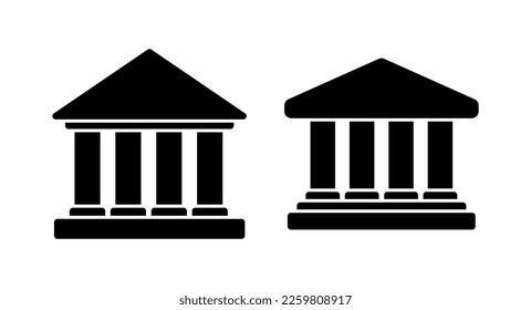 Banksymbol, Vektorgrafik. Bankzeichen und Symbol, Museum, Universität