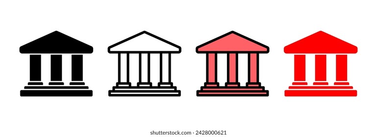 Bank icon vector illustration. Bank sign and symbol, museum, university