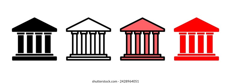 Bank icon vector illustration. Bank sign and symbol, museum, university