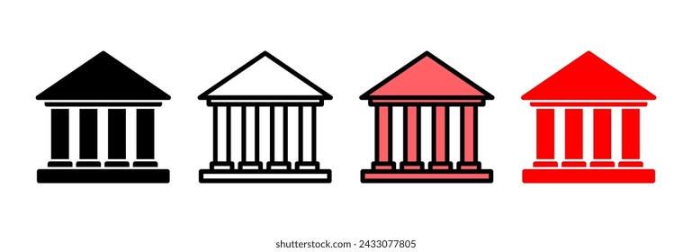 Bank icon vector illustration. Bank sign and symbol, museum, university