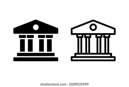 Bank icon vector illustration. Bank sign and symbol, museum, university