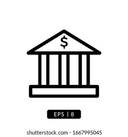 bank Icon Vector Illustration Simple Design