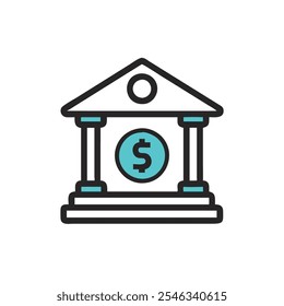 bank icon vector illustration style