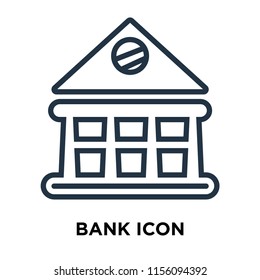 Bank icon vector isolated on white background, Bank transparent sign , thin symbols or lined elements in outline style