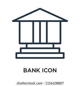 Bank icon vector isolated on white background, Bank transparent sign , linear pictogram or outline logo design in lined style