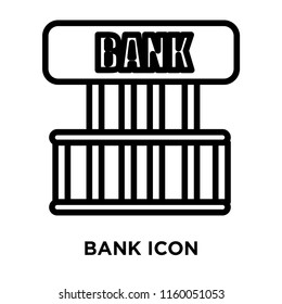 Bank icon vector isolated on white background, Bank transparent sign , line or linear sign, element design in outline style