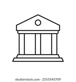 Bank icon vector isolated on white background.
