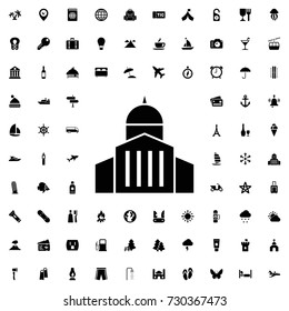 Bank icon vector isolated on white background. set of filled tourism icons.