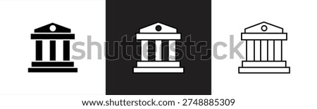 Bank icon vector isolated on white background. bank vector icon, museum, university