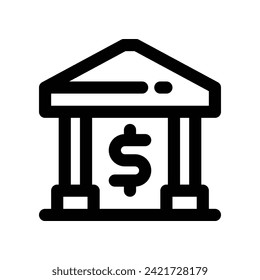 bank icon. vector line icon for your website, mobile, presentation, and logo design.