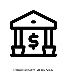 bank icon. vector line icon for your website, mobile, presentation, and logo design.