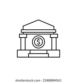 Bank icon Vector logo set flat