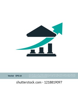 bank icon vector logo template