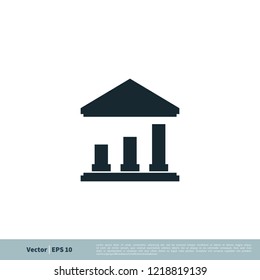 bank icon vector logo template