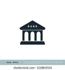 bank icon vector logo template