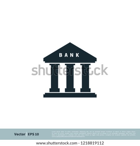 bank icon vector logo template