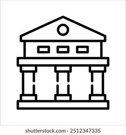 Ícone do banco, ícone vetorial do banco, museu, edifício, universidade, negócio, no fundo branco.