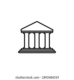 Bank Icon Vector. Bank Vector Icon, Museum, University