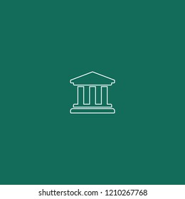 bank icon. vector bank icon on green background