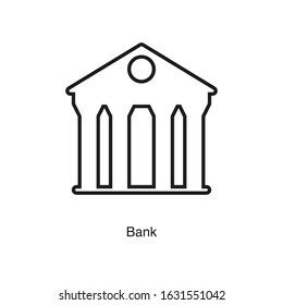 Bank icon vector on white background. Black icon illustration